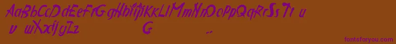 Applejuc-Schriftart – Violette Schriften auf braunem Hintergrund
