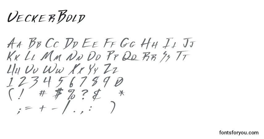 Schriftart VeckerBold – Alphabet, Zahlen, spezielle Symbole