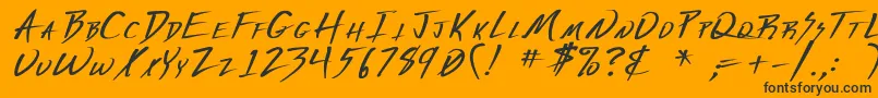 VeckerBold-Schriftart – Schwarze Schriften auf orangefarbenem Hintergrund