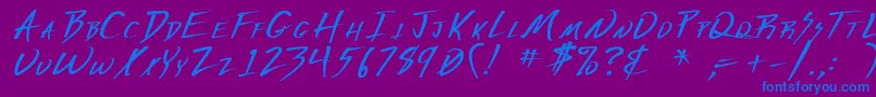 VeckerBold-Schriftart – Blaue Schriften auf violettem Hintergrund