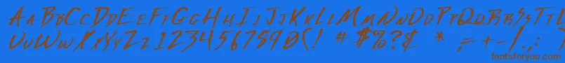 VeckerBold Font – Brown Fonts on Blue Background
