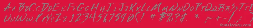 VeckerBold-Schriftart – Graue Schriften auf rotem Hintergrund