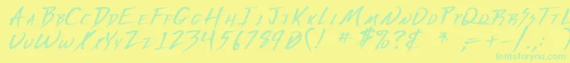 VeckerBold Font – Green Fonts on Yellow Background
