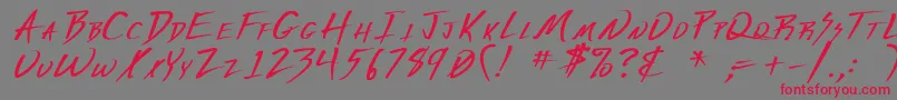 VeckerBold Font – Red Fonts on Gray Background