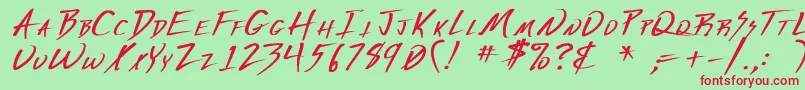 フォントVeckerBold – 赤い文字の緑の背景