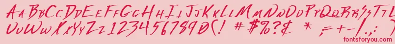 フォントVeckerBold – ピンクの背景に赤い文字