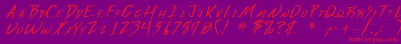 Czcionka VeckerBold – czerwone czcionki na fioletowym tle