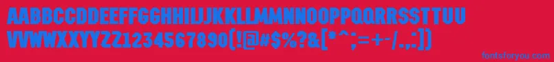 AMachinanovaBold Font – Blue Fonts on Red Background
