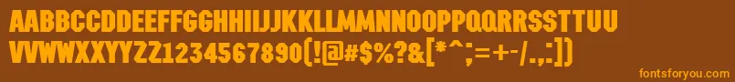 AMachinanovaBold Font – Orange Fonts on Brown Background