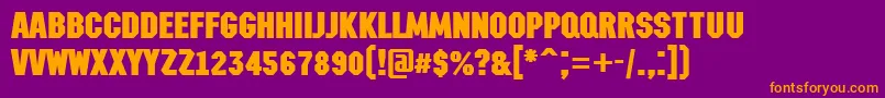 AMachinanovaBold Font – Orange Fonts on Purple Background