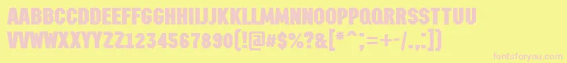 AMachinanovaBold Font – Pink Fonts on Yellow Background