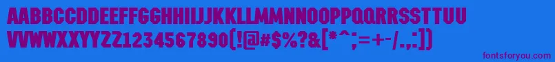 AMachinanovaBold Font – Purple Fonts on Blue Background