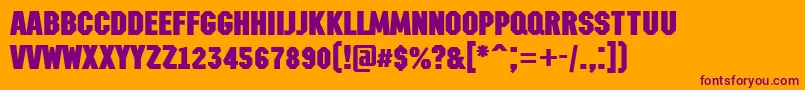 AMachinanovaBold Font – Purple Fonts on Orange Background