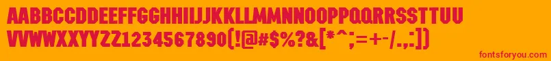 AMachinanovaBold Font – Red Fonts on Orange Background