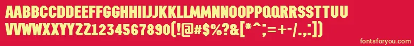 AMachinanovaBold Font – Yellow Fonts on Red Background
