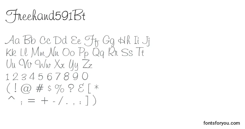 Czcionka Freehand591Bt – alfabet, cyfry, specjalne znaki