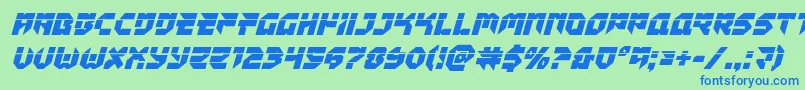 Tokyodrifterlaserital Font – Blue Fonts on Green Background