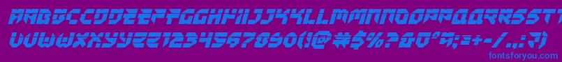 Tokyodrifterlaserital-Schriftart – Blaue Schriften auf violettem Hintergrund