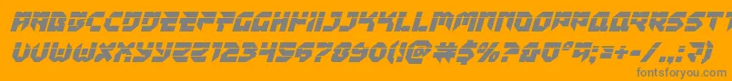 Tokyodrifterlaserital-Schriftart – Graue Schriften auf orangefarbenem Hintergrund