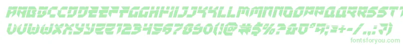 Tokyodrifterlaserital-Schriftart – Grüne Schriften auf weißem Hintergrund