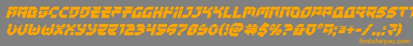 Tokyodrifterlaserital-Schriftart – Orangefarbene Schriften auf grauem Hintergrund