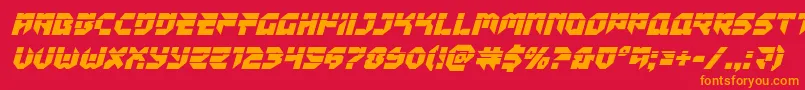 Tokyodrifterlaserital Font – Orange Fonts on Red Background