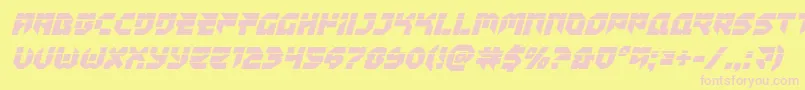 Tokyodrifterlaserital-Schriftart – Rosa Schriften auf gelbem Hintergrund