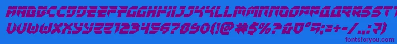 Tokyodrifterlaserital Font – Purple Fonts on Blue Background