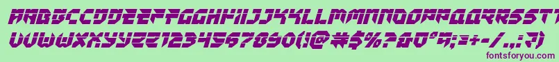 Tokyodrifterlaserital Font – Purple Fonts on Green Background