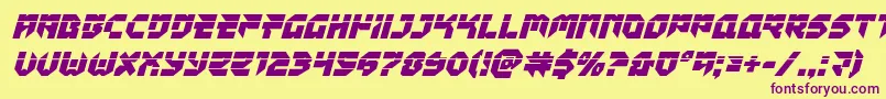 Tokyodrifterlaserital Font – Purple Fonts on Yellow Background