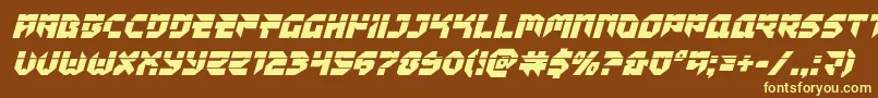 Tokyodrifterlaserital Font – Yellow Fonts on Brown Background