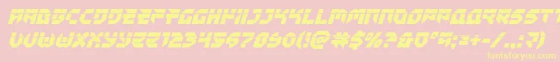 Tokyodrifterlaserital-Schriftart – Gelbe Schriften auf rosa Hintergrund