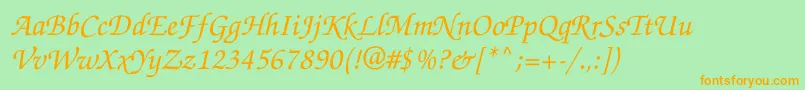 Zapfchancerygtt Font – Orange Fonts on Green Background