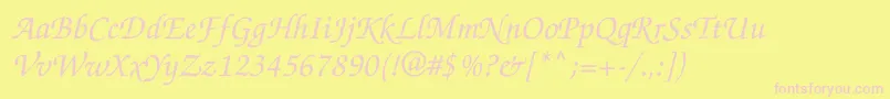 Zapfchancerygtt Font – Pink Fonts on Yellow Background