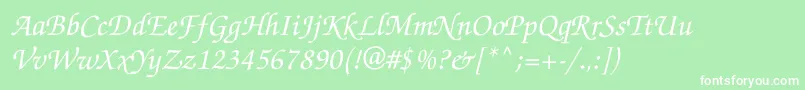 フォントZapfchancerygtt – 緑の背景に白い文字