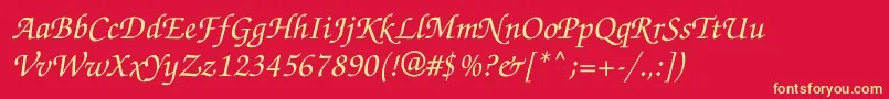 Zapfchancerygtt Font – Yellow Fonts on Red Background