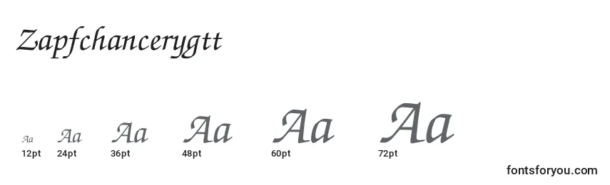 Размеры шрифта Zapfchancerygtt