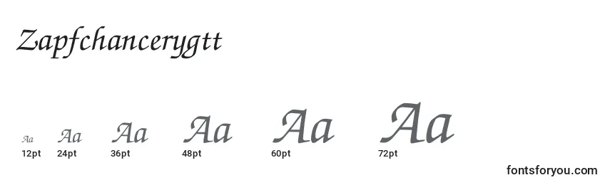 Größen der Schriftart Zapfchancerygtt