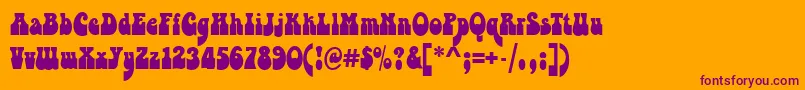 BoyleRegular-Schriftart – Violette Schriften auf orangefarbenem Hintergrund