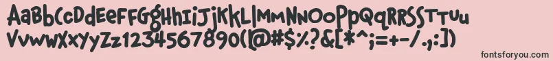 PfphatfaceAlternate-fontti – mustat fontit vaaleanpunaisella taustalla