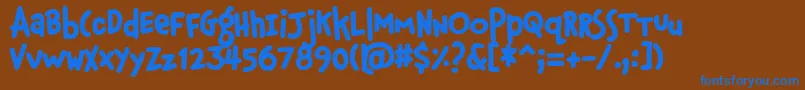 Czcionka PfphatfaceAlternate – niebieskie czcionki na brązowym tle