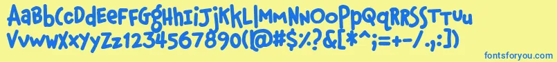 PfphatfaceAlternate Font – Blue Fonts on Yellow Background