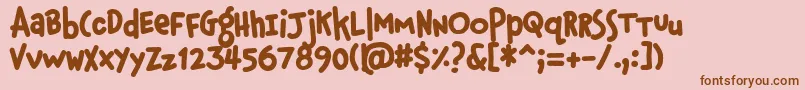 PfphatfaceAlternate-Schriftart – Braune Schriften auf rosa Hintergrund