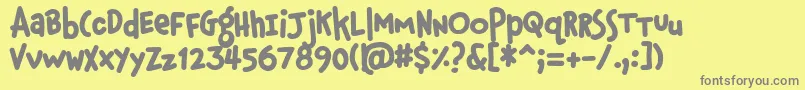 Czcionka PfphatfaceAlternate – szare czcionki na żółtym tle