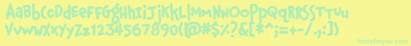 Fonte PfphatfaceAlternate – fontes verdes em um fundo amarelo