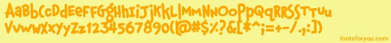 En savoir plus sur la police PfphatfaceAlternate Police PfphatfaceAlternate – polices orange sur fond jaune
