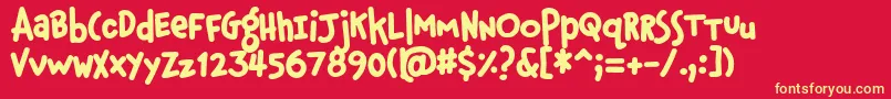 Police PfphatfaceAlternate – polices jaunes sur fond rouge