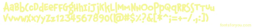 フォントPfphatfaceAlternate – 白い背景に黄色の文字