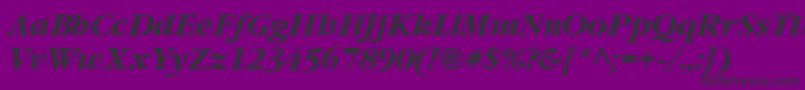 Vaniel3BoldItalic Font – Black Fonts on Purple Background