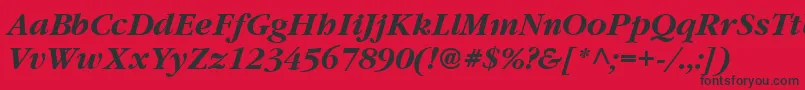 Vaniel3BoldItalic Font – Black Fonts on Red Background